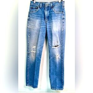Carhartt Jeans Mens Sz.33 Blue Destroyed Straight leg Denim   #46